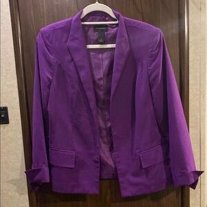 Investments Purple Blazer with Tailored Silhouette and Notched Lapels